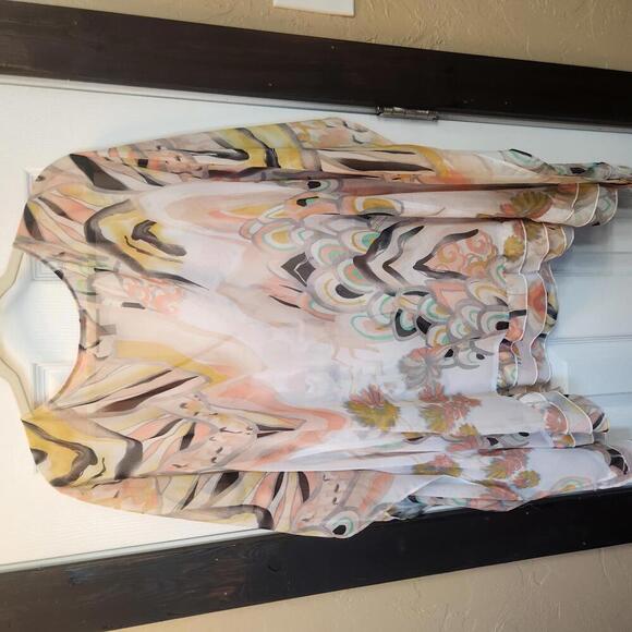 Lane Bryant Women's Floral Boho Chiffon Kimono Top - Size 22/24 - Picture 4 of 7